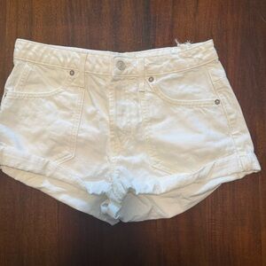 Free People White Jean Shorts